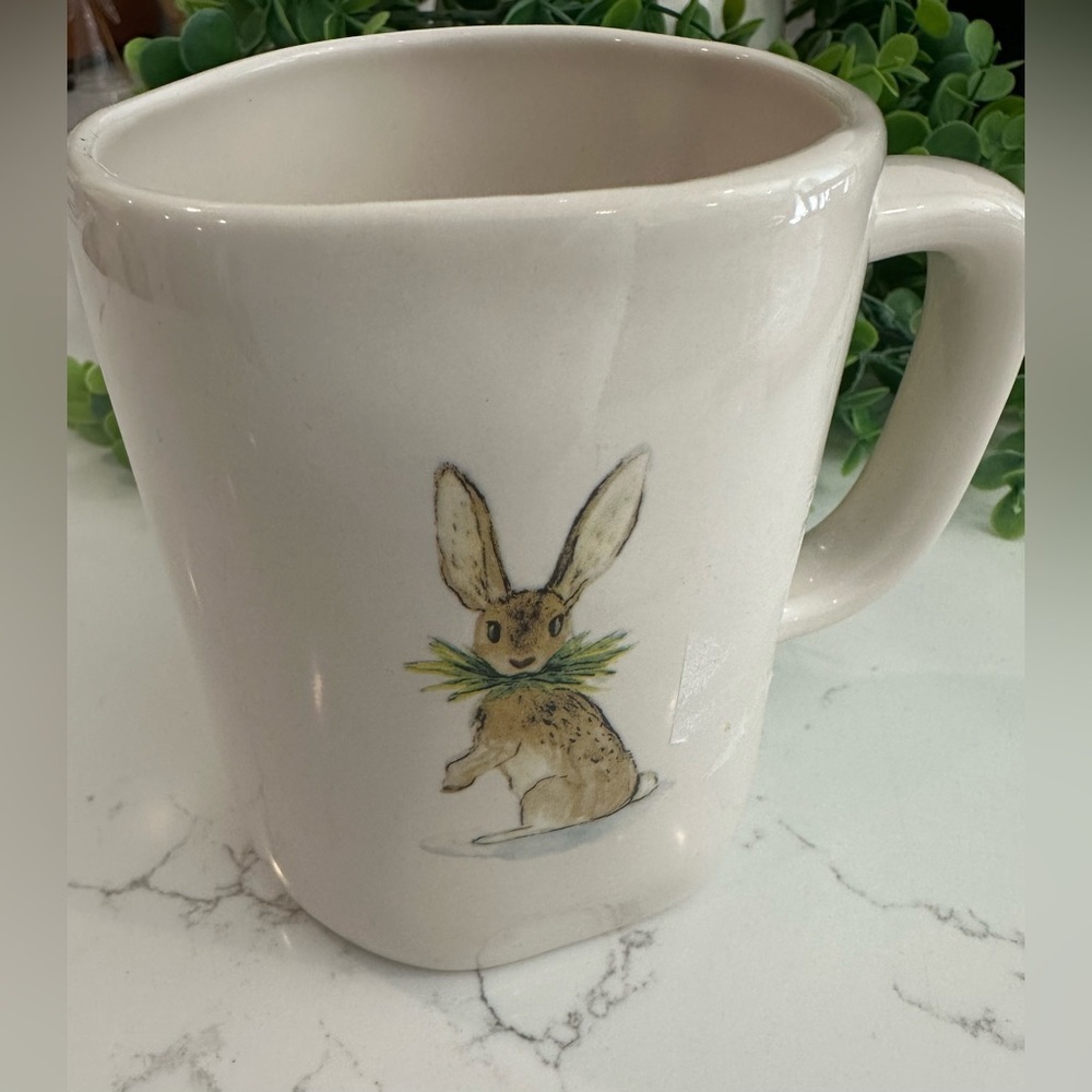 Rae Dunn by Magenta Easter Bunny Oversized Coffee Mug Cream EUC